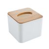 Japanese Style Tissue Box Holder Square Bamboo Tissue Cover Box for Home Office Bar