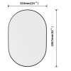 24inch Oval Framed Mirror,matte black border