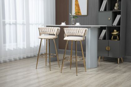 COOLMORE Bar Stools with Back and Footrest Counter Height Bar Chairs