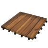 Decking Tiles Vertical Pattern 11.8"x11.8" Acacia Set of 20