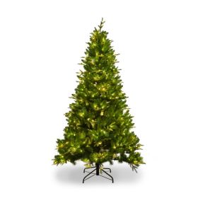 Best Choice 7.5-FT Artificial Christmas Tree with 1685 tips, 400LED, Hingeless Spruce PVC/PE Christmas Tree, Indoor and Outdoor, Green