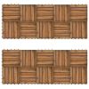 Decking Tiles Vertical Pattern 11.8"x11.8" Acacia Set of 20