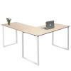 L Shaped Home Office Computer Desk with Modern Style and MDF Board; Easy to Assemble