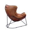 ACME Thurshan Accent Chair in Aperol Top Grain Leather & Black Finish 59945