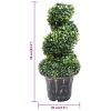 Artificial Boxwood Spiral Plant with Pot Green 23.2"