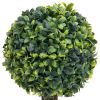 Artificial Boxwood Plants 2 pcs with Pots Ball Shaped Green 22"