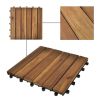 Decking Tiles Vertical Pattern 11.8"x11.8" Acacia Set of 20