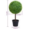 Artificial Boxwood Plant with Pot Ball Shaped Green 28"