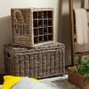 Aziza 16 Bottle Wicker Wine Rack Grey