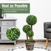 30 Inch Artificial Topiary Triple Ball Tree Indoor and Outdoor UV Protection