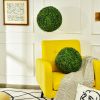 2 Pieces Artificial Topiary Balls Faux Boxwood Ball Plants