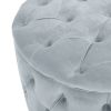 Maelyn Plush New Velvet Ottoman Light Grey