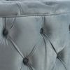 Maelyn Plush New Velvet Ottoman Light Grey