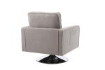 Modern Teddy Fabric Swivel Accent Chair , Comfy Armchair with 360 Degree Swiveling for Living Room, Bedroom, Reading Room, Home Office (Grey)