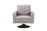 Modern Teddy Fabric Swivel Accent Chair , Comfy Armchair with 360 Degree Swiveling for Living Room, Bedroom, Reading Room, Home Office (Grey)