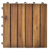 Decking Tiles Vertical Pattern 11.8"x11.8" Acacia Set of 20