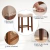 Bar Stools Set of 2; 24" Counter Stool Backless Square Saddle Island Stool Farmhouse Barstools for Kitchen Counter Dining Room